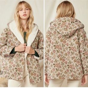 💥SALE 💥Entro - Floral Hooded Jacket w/Sherpa lining
